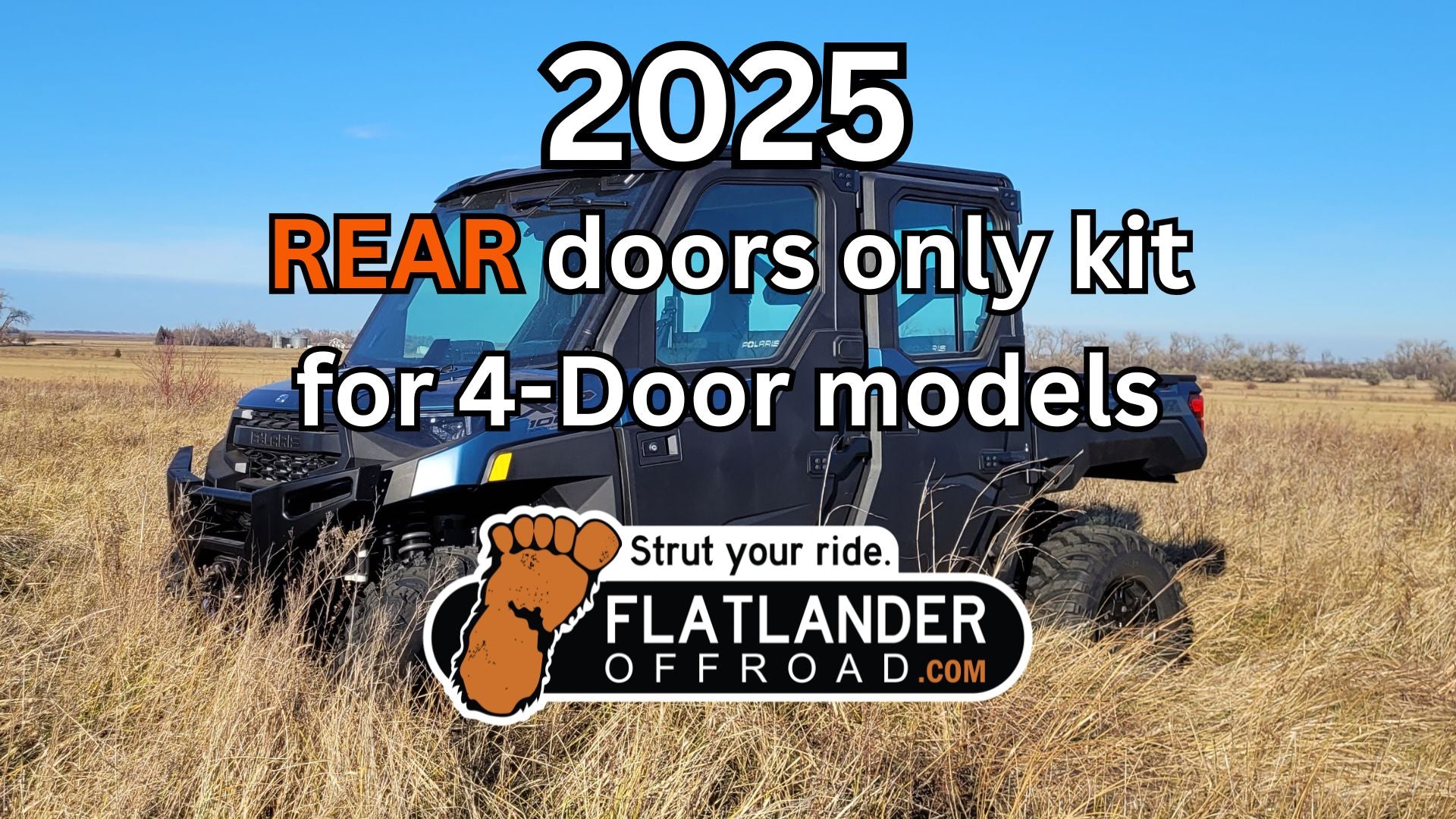 2025 REAR ONLY door strut kit for 4-Door Polaris Ranger 1000 and