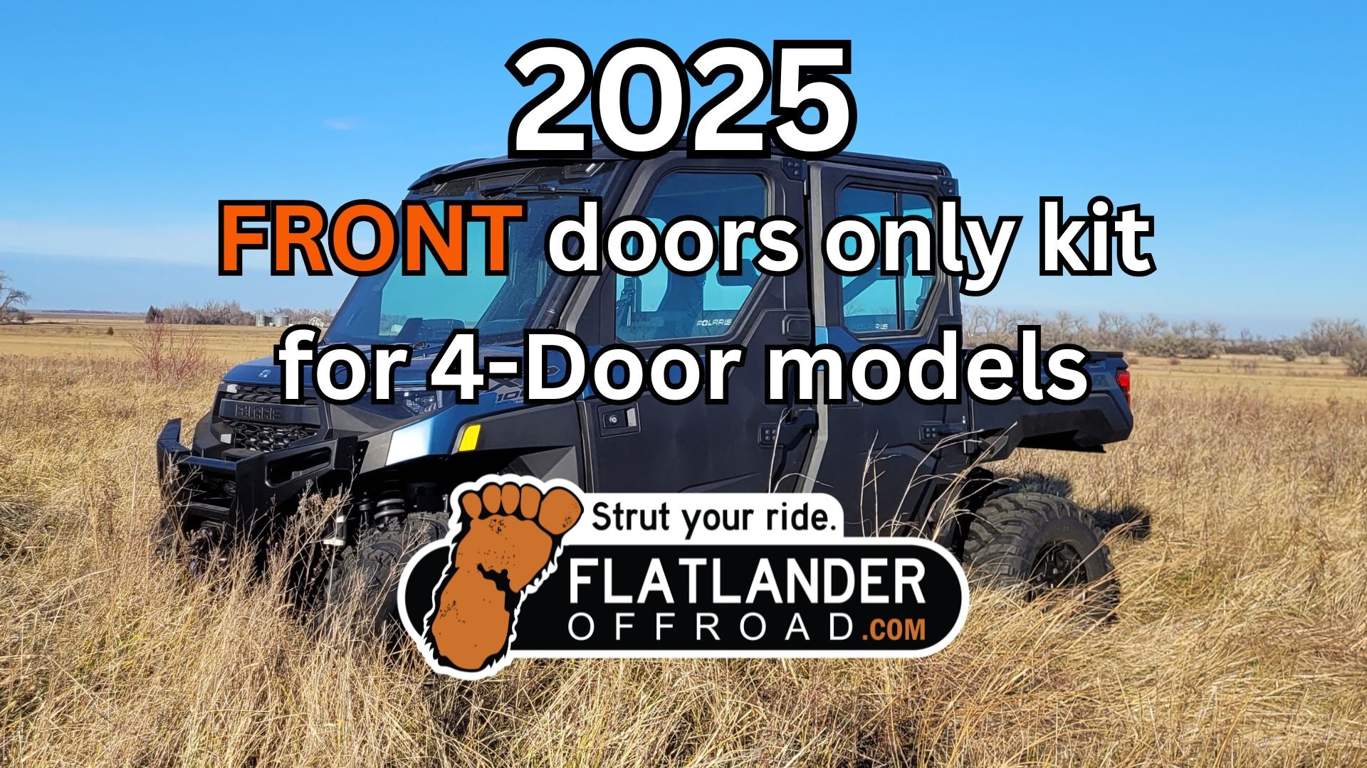 2025 FRONT ONLY door strut kit for 4-Door Polaris Ranger 1000 and